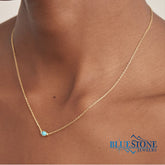 Gold Plated Necklace with Turquoise- 19 Inches